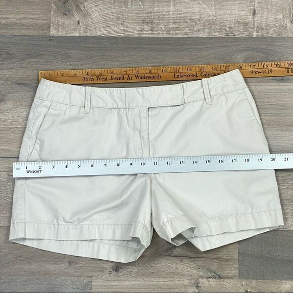 Loft Flat Front Cotton Twill 4” Chino Shorts Stone Beige 6 - Picture 7 of 8